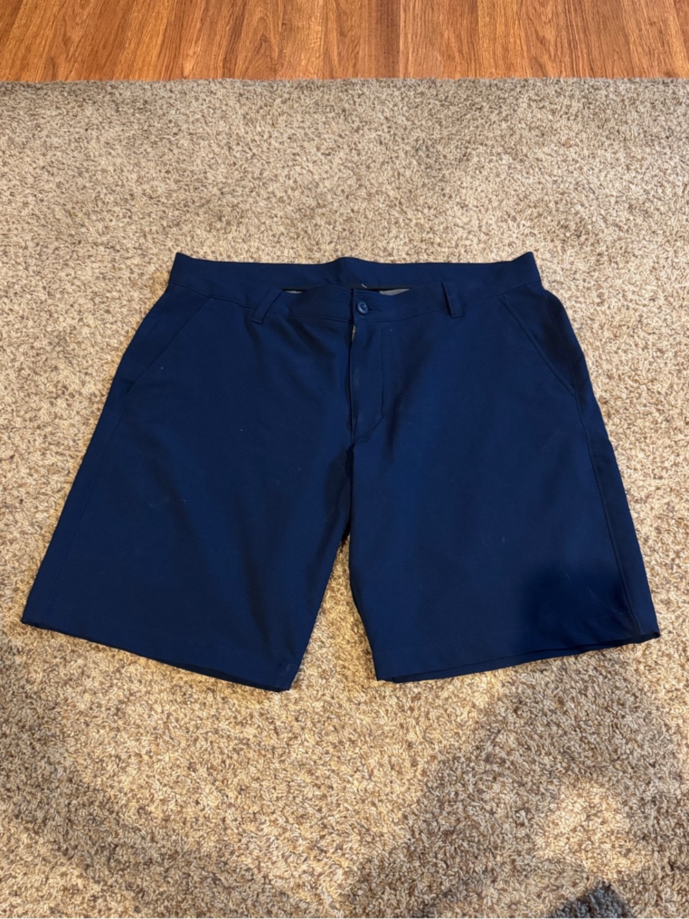 Under Armour Navy Athletic Flat-Front Shorts
